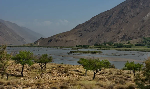 Κεντρική Ασία Τατζικιστάν Άποψη Από Δεξιά Όχθη Του Ποταμού Panj — Φωτογραφία Αρχείου