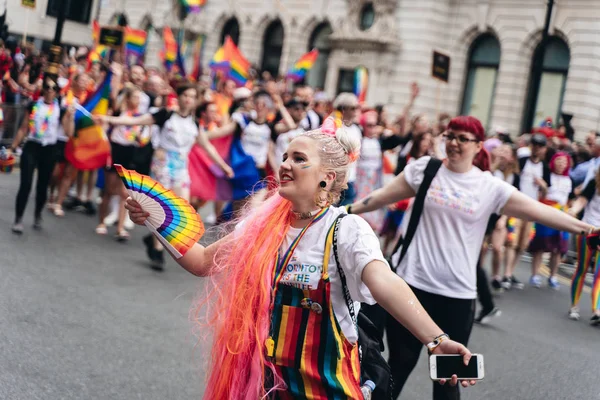 Лондон Великобритания 2019 Люди Празднуют Лондонском Приде — стоковое фото