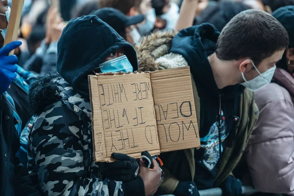 London Egyesült Királyság 2020 Black Lives Matter Tiltakozás Zárlat Alatt — Stock Fotó