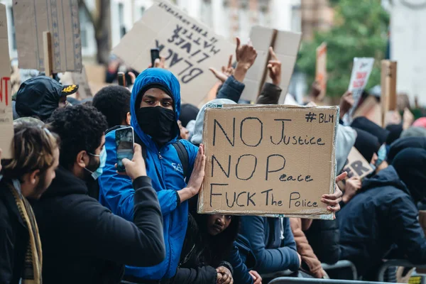 London 2020 Black Lives Matter Protests Lockdown Coronavirus Pandemic Протестувальники — стокове фото