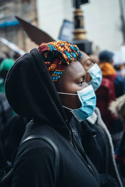 Londres Reino Unido 2020 Black Lives Matter Protesto Durante Pandemia — Fotografia de Stock