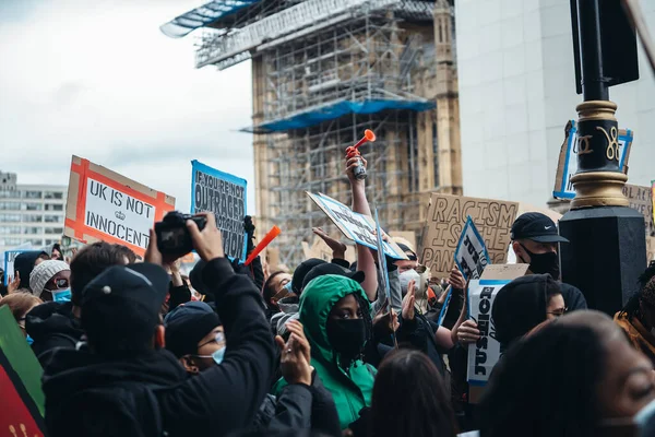 London Egyesült Királyság 2020 Black Lives Matter Tiltakozás Zárlat Alatt — Stock Fotó