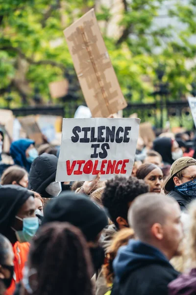 Londres Reino Unido 2020 Black Lives Matter Protesto Durante Pandemia — Fotografia de Stock