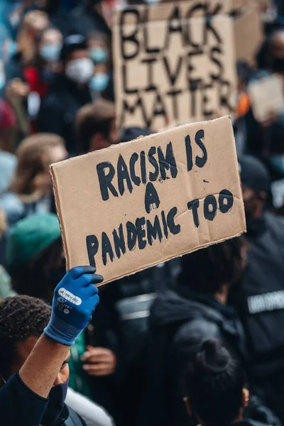 Londres Reino Unido 2020 Protesta Black Lives Matter Durante Pandemia — Foto de Stock