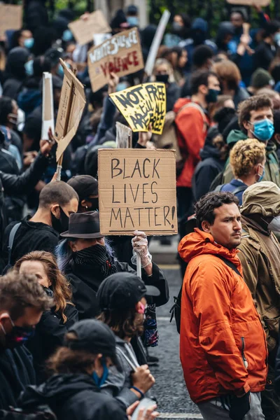 Londra Ngiltere 2020 Siyahi Yaşamı Önemlidir Protestosu Koronavirüs Salgını Sırasında — Stok fotoğraf