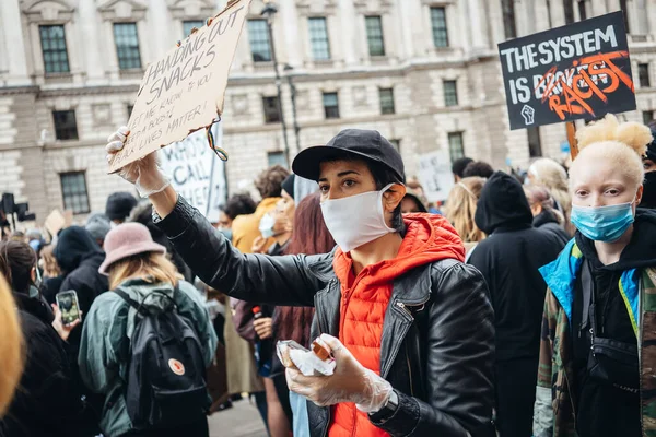 Londres Reino Unido 2020 Black Lives Matter Protesto Durante Pandemia — Fotografia de Stock