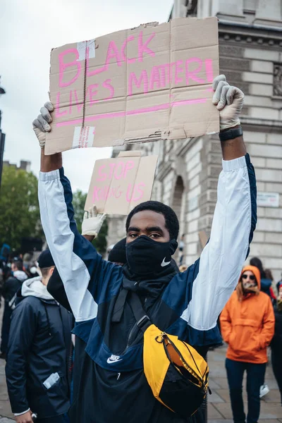 London Egyesült Királyság 2020 Black Lives Matter Tiltakozás Zárlat Alatt — Stock Fotó