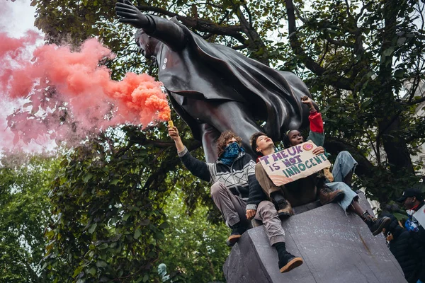 London Egyesült Királyság 2020 Black Lives Matter Tiltakozás Zárlat Alatt — Stock Fotó