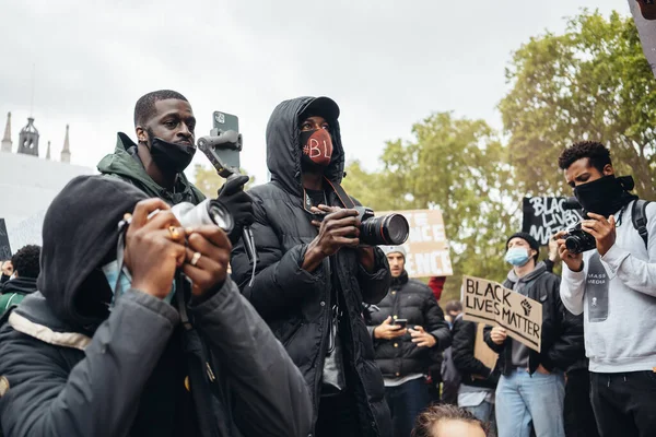 London Egyesült Királyság 2020 Black Lives Matter Tiltakozás Zárlat Alatt — Stock Fotó