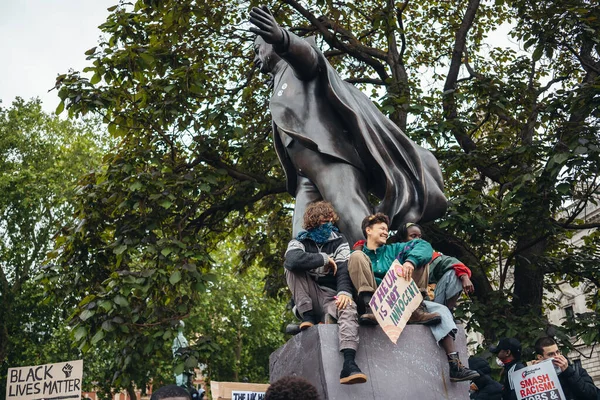 Londra Ngiltere 2020 Siyahi Yaşamı Önemlidir Protestosu Koronavirüs Salgını Sırasında — Stok fotoğraf