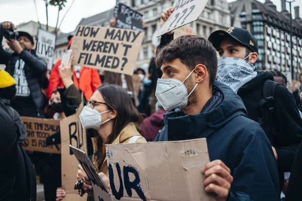 London Egyesült Királyság 2020 Black Lives Matter Tiltakozás Zárlat Alatt — Stock Fotó