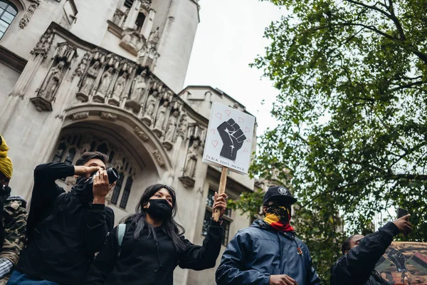 London Egyesült Királyság 2020 Black Lives Matter Tiltakozás Zárlat Alatt — Stock Fotó