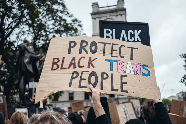 Londres Reino Unido 2020 Black Lives Matter Protesto Durante Pandemia — Fotografia de Stock