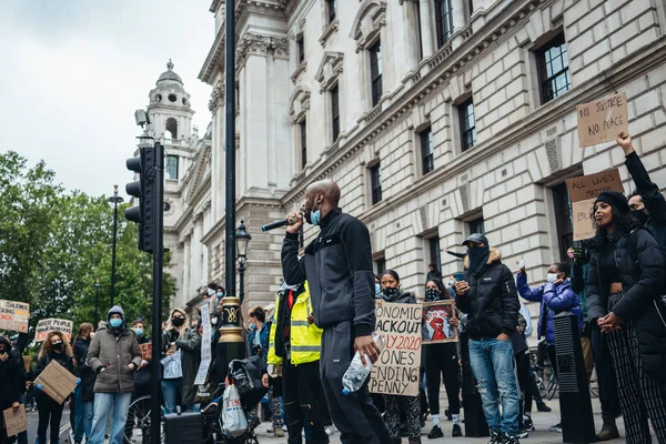 London Egyesült Királyság 2020 Black Lives Matter Tiltakozás Zárlat Alatt — Stock Fotó