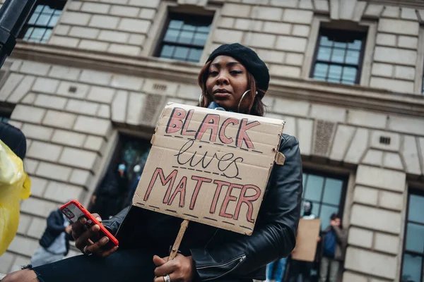 London Egyesült Királyság 2020 Black Lives Matter Tiltakozás Zárlat Alatt — Stock Fotó