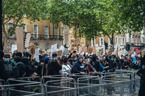 Londýn 2020 Black Lives Matter Protest Během Uzamčení Koronavirové Pandemie — Stock fotografie