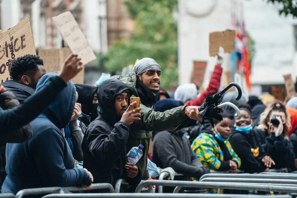 London 2020 Black Lives Matter Protest Lockdown Coronavirus Pandemic Protesters — Stock Photo, Image