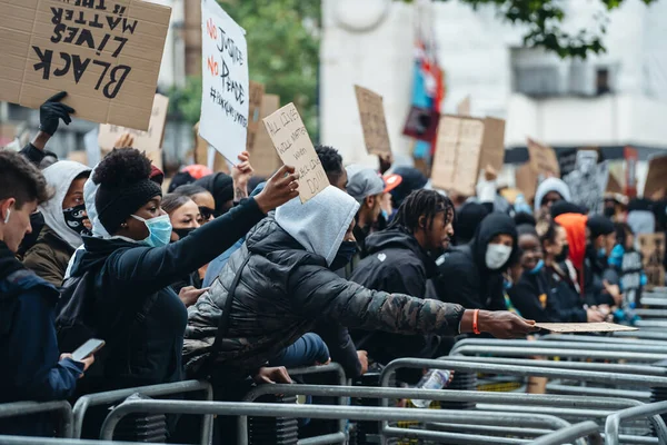 Londres Reino Unido 2020 Protesta Black Lives Matter Durante Pandemia — Foto de Stock