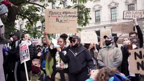 London 2020 Black Lives Matter Protest Lockdown Coronavirus Pandemic Thousands — Stock Video