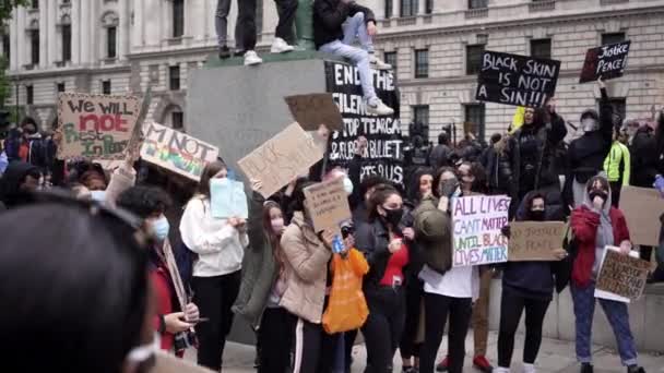 Londra Regno Unito 2020 Protesta Della Black Lives Matter Durante — Video Stock