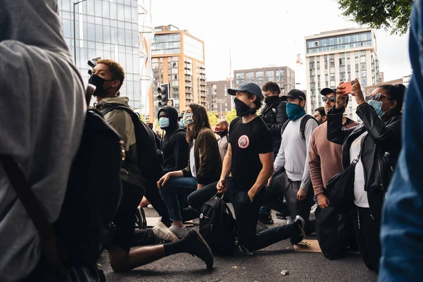 Londres Reino Unido 2020 Black Lives Protesto Matéria Durante Pandemia — Fotografia de Stock