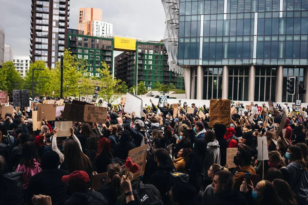 London Egyesült Királyság 2020 Black Lives Matter Tiltakozás Zárlat Alatt — Stock Fotó