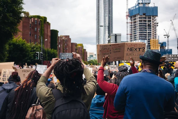 London Egyesült Királyság 2020 Black Lives Matter Tiltakozás Zárlat Alatt — Stock Fotó