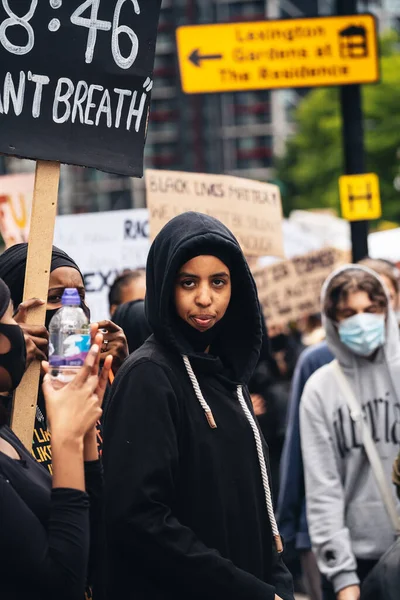 Londres Reino Unido 2020 Black Lives Protesto Matéria Durante Pandemia — Fotografia de Stock