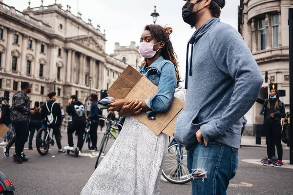 London Egyesült Királyság 2020 Black Lives Matter Tiltakozás Zárlat Alatt — Stock Fotó