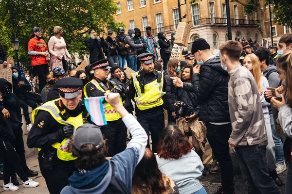 Londres Reino Unido 2020 Black Lives Protesto Matéria Durante Pandemia — Fotografia de Stock