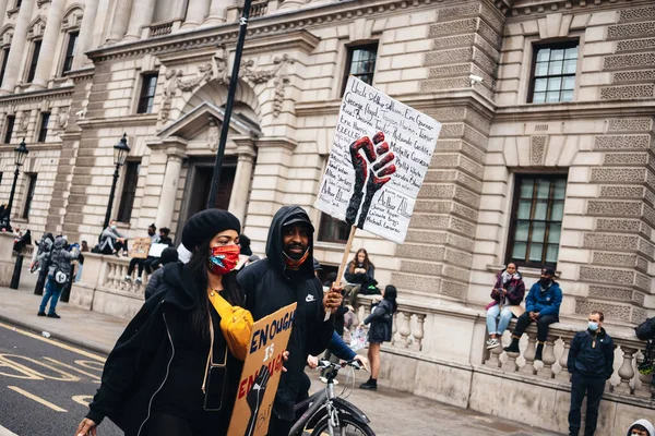 London Egyesült Királyság 2020 Black Lives Matter Tiltakozás Zárlat Alatt — Stock Fotó