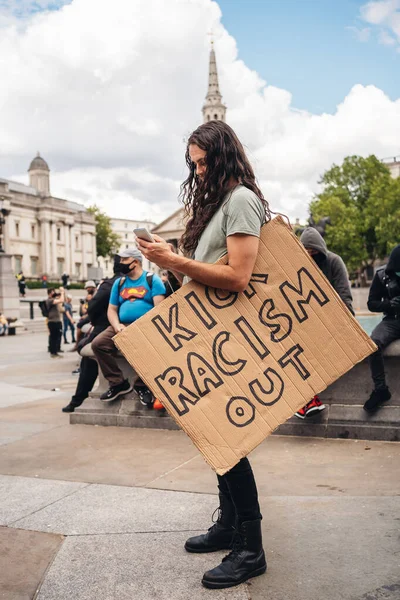 Londra Ngiltere 2020 Siyahi Yaşamı Önemlidir Protestosu Koronavirüs Salgını Sırasında — Stok fotoğraf