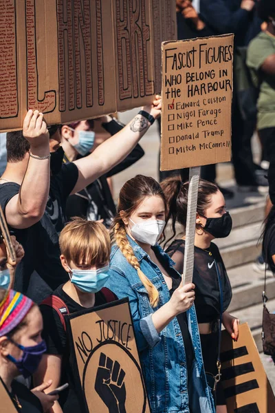 London 2020 Black Lives Matter Protest Lockdown Coronavirus Pandemic Young — Stock Photo, Image