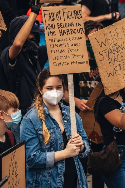 Лондон Великобритания 2020 Black Lives Matter Protest Lockdown Coronavirus Pandemic — стоковое фото