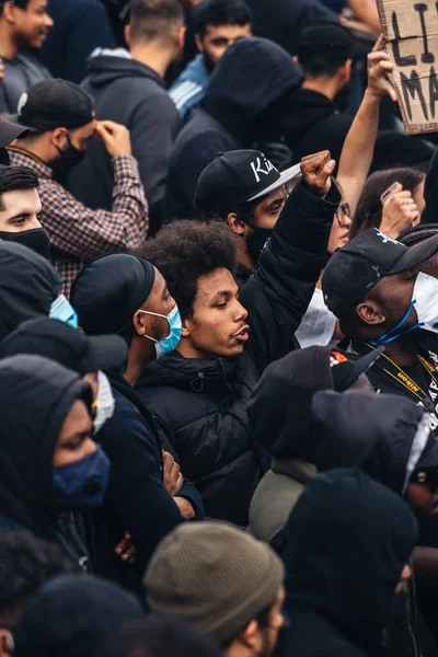 Londres Reino Unido 2020 Protesta Black Lives Matter Durante Pandemia — Foto de Stock