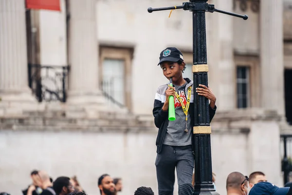 Londres Reino Unido 2020 Black Lives Protesto Matéria Durante Pandemia — Fotografia de Stock