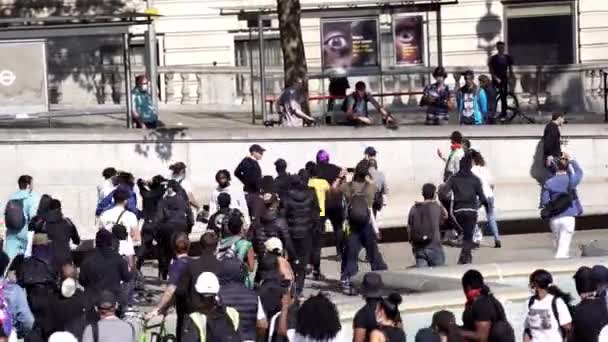 Londýn 2020 Black Lives Matter Protest Během Uzamčení Koronavirové Pandemie — Stock video