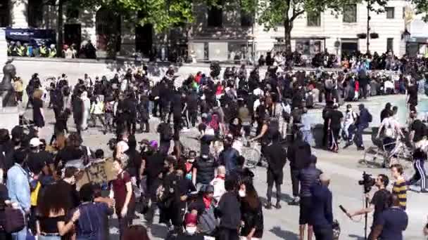 London 2020 Black Lives Matter Protest Lockdown Coronavirus Pandemic Blm — Stock Video