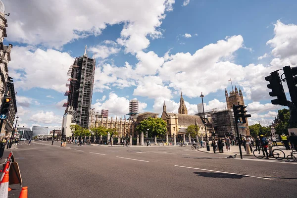 Londres Reino Unido 2020 Ocupada Plaza Del Parlamento Antes Que —  Fotos de Stock