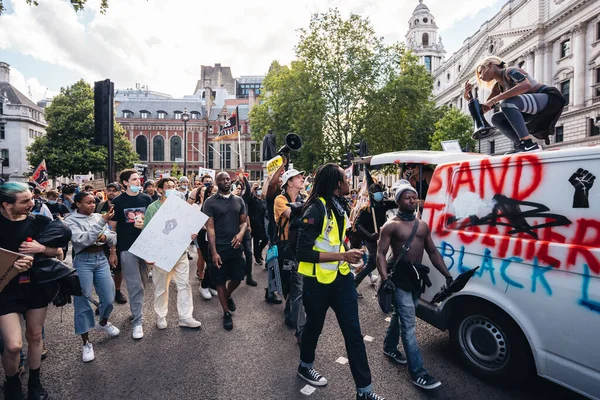 London Egyesült Királyság 2020 Hatalmas Tömeg Black Lives Matters Tüntetők — Stock Fotó