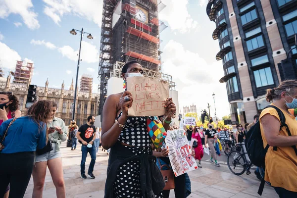 London 2020 Riesige Menge Von Black Lives Matters Demonstranten Auf — Stockfoto