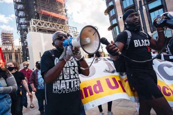 Londres Reino Unido 2020 Enorme Multidão Black Lives Importam Manifestantes — Fotografia de Stock