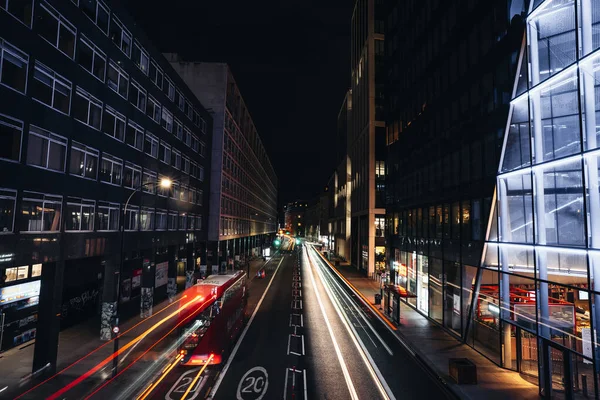 Londres Reino Unido 2020 Exposição Noturna Vista Movimentada York Road — Fotografia de Stock