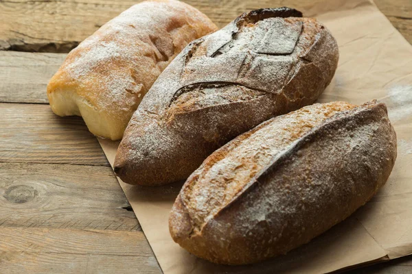 Different Bread Type Wooden Table Prepared People Special Diet Gluten — Stock Photo, Image