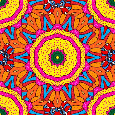 Vektör Mandala sarı, turuncu ve pembe renkler renkli. Doğu, Islam, Tay dili, Hint, Osmanlı motifleri. Mandala desen. Arapça Vintage Dekoratif süsleme. Şark, simetri dantel, meditasyon sembolü.