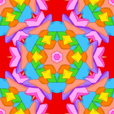 Vektör süslemeleri, arka plan. Soyut süs eşyasıyla kusursuz desen. Mandalas ile kusursuz desen.