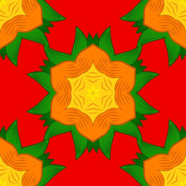 Vektör süslemeleri, arka plan. Soyut süs eşyasıyla kusursuz desen. Mandalas ile kusursuz desen.