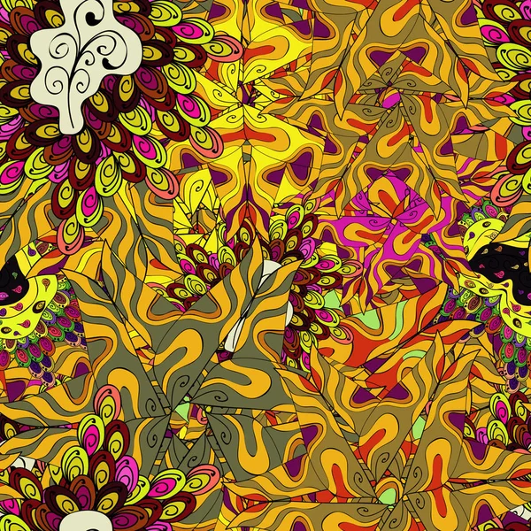 Kına stil vektör. Etnik Mandala havlu. Sorunsuz süsleme yazdırma. Sınır Hint desenli patten. Kartvizit arka plan boyama kitabı, zemin, tekstil, tebrik için kullanılabilir.