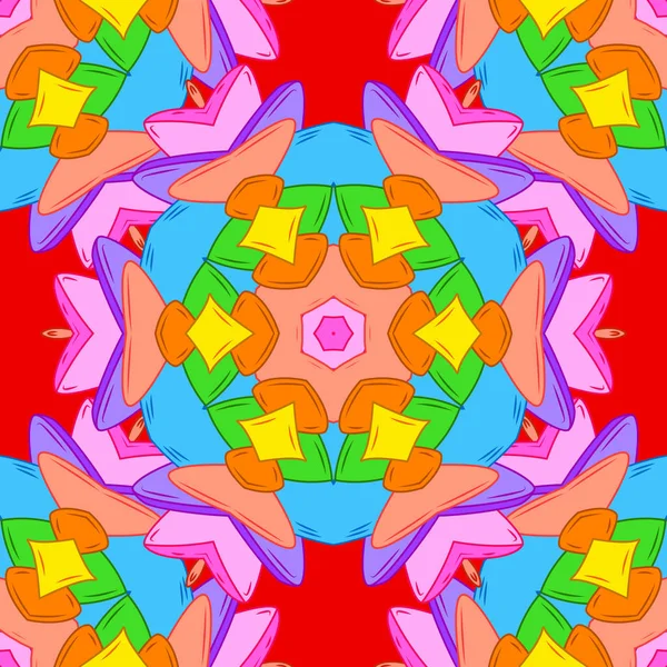 Vektör süslemeleri, arka plan. Soyut süs eşyasıyla kusursuz desen. Mandalas ile kusursuz desen.