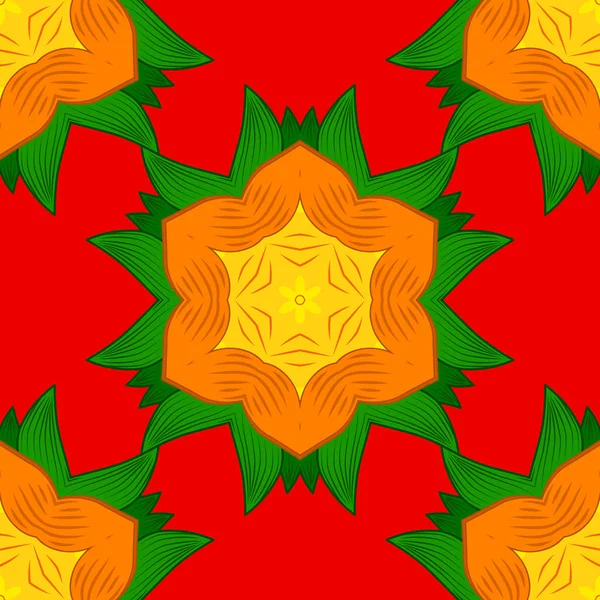 Vektör süslemeleri, arka plan. Soyut süs eşyasıyla kusursuz desen. Mandalas ile kusursuz desen.